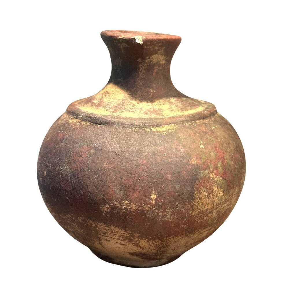 Mexican Terracotta Olla Vessel Rustic Folk Pottery Sculptural Deco Vintage Water - Picture 5 of 12